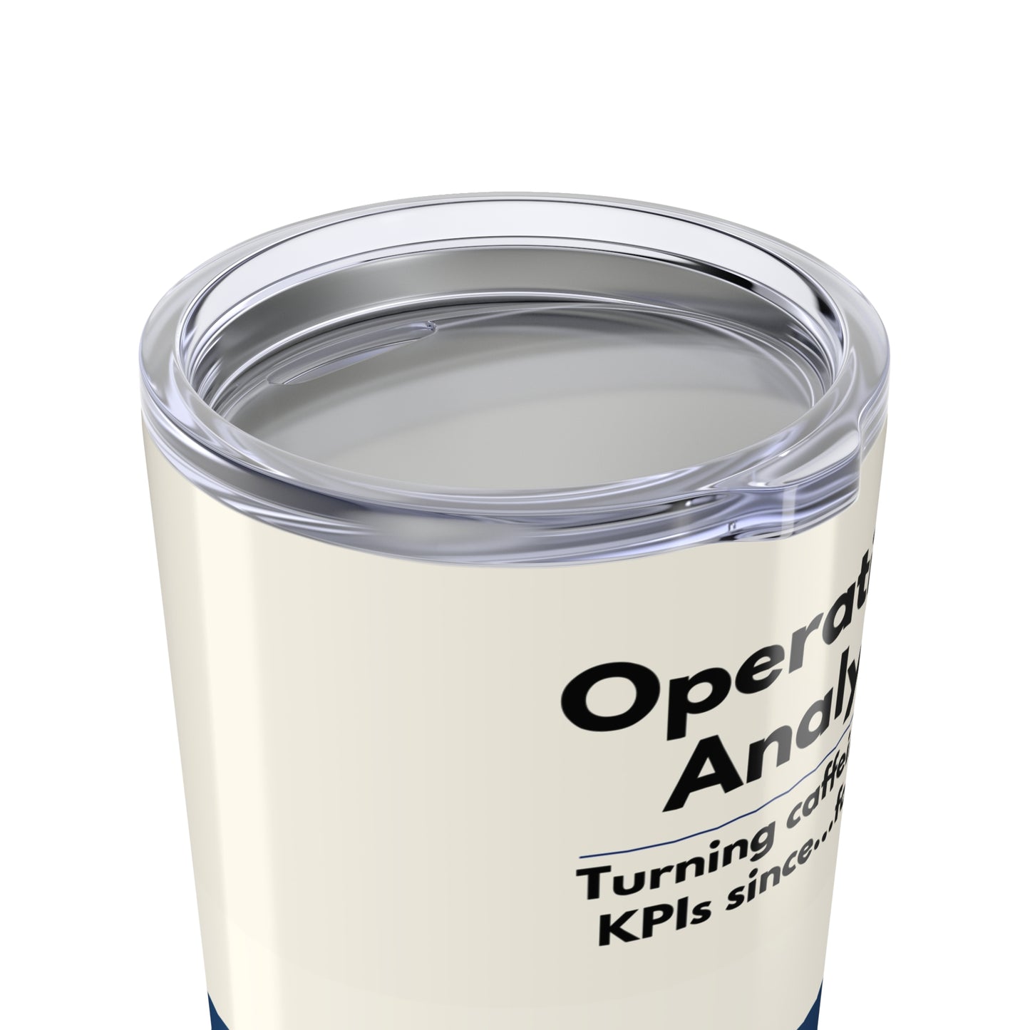 Operations Analyst 20oz Tumbler — "Turning caffeine into KPIs since...forever" Retro Stripe Travel Mug