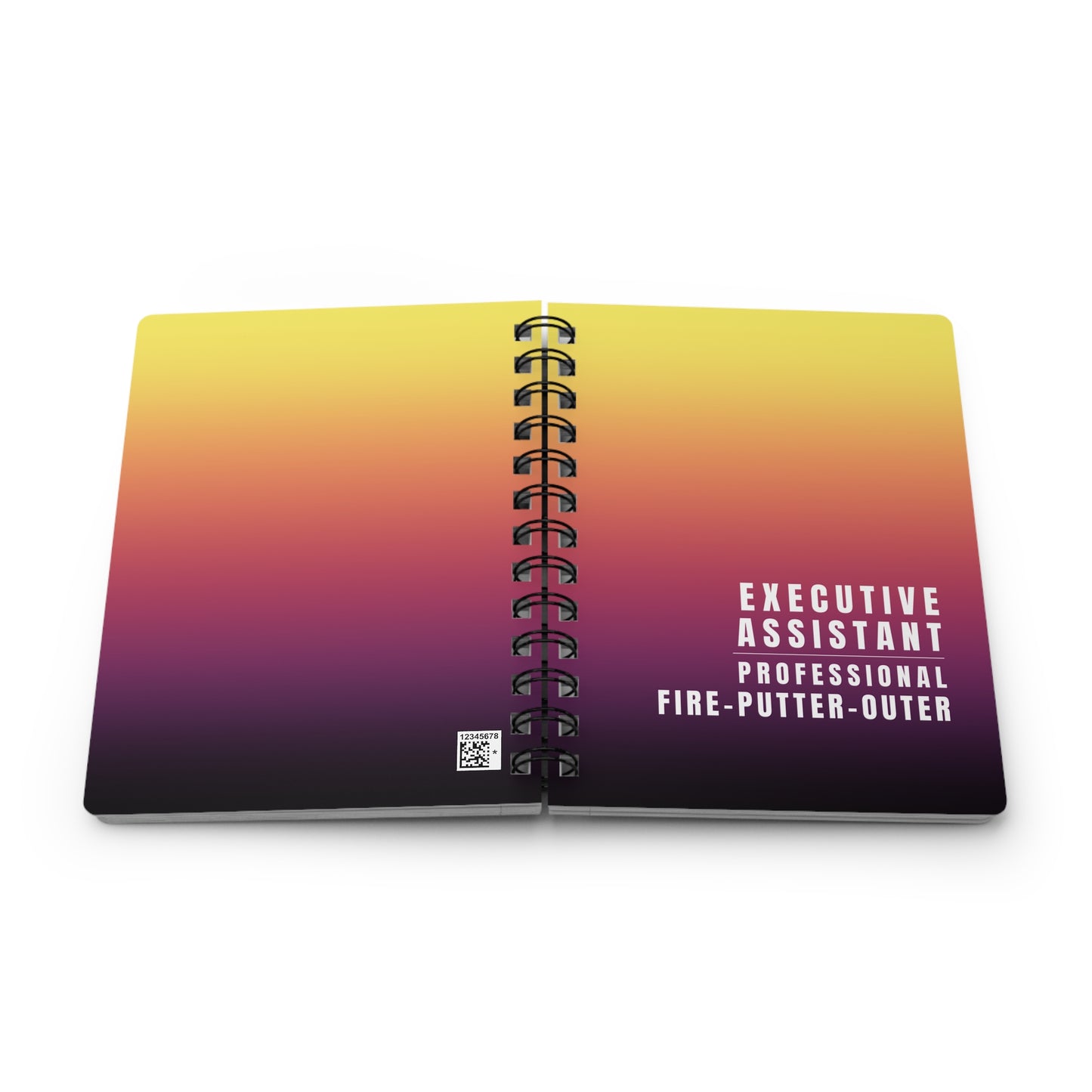 Executive Assistant Spiral Gradient Notebook – “Professional Fire-Putter-Outer.”