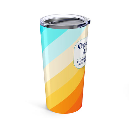 Operations Analyst 20oz Tumbler — “Turning Caffeine Into KPIs Since…Forever” — Colorful Retro Chevron Travel Mug