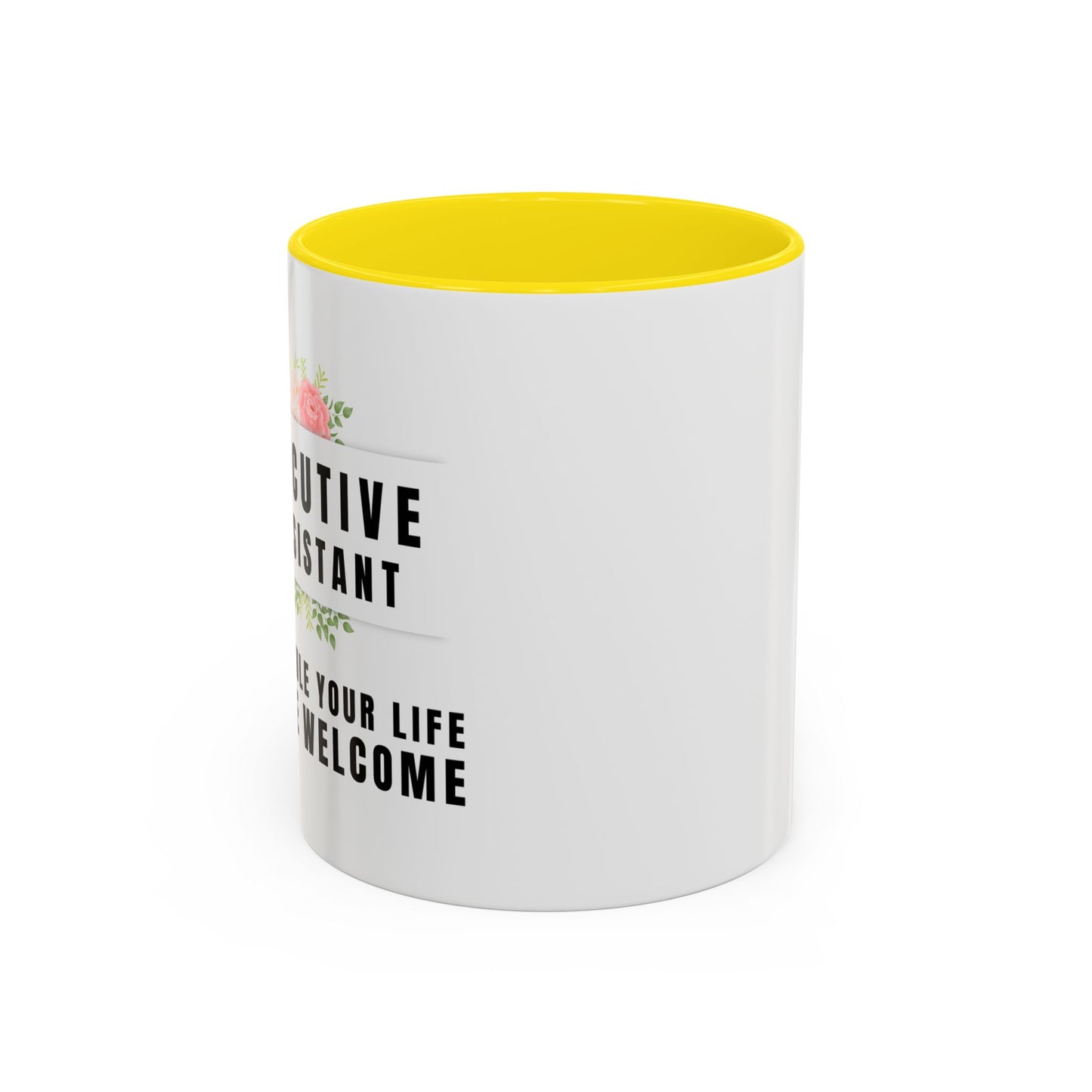 Executive Assistant Floral Coffee Mug - "I schedule your life. You're welcome.