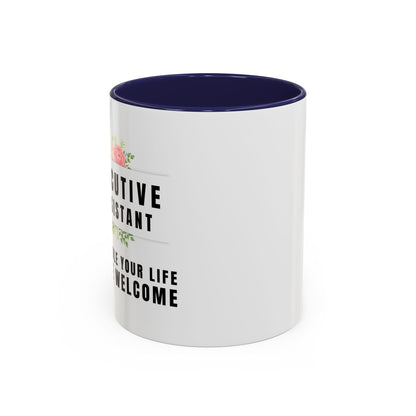 Executive Assistant Floral Coffee Mug - "I schedule your life. You're welcome.