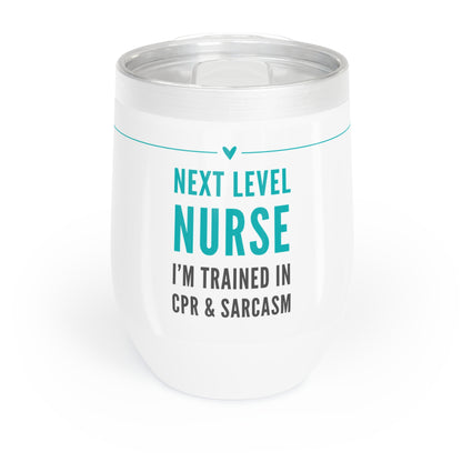 Nurse Wine Tumbler – “I’m trained in CPR & Sarcasm”
