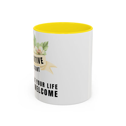 Executive Assistant Floral Coffee Mug - "I schedule your life. You're welcome."