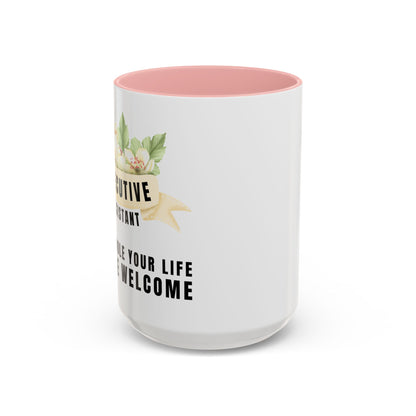 Executive Assistant Floral Coffee Mug - "I schedule your life. You're welcome."