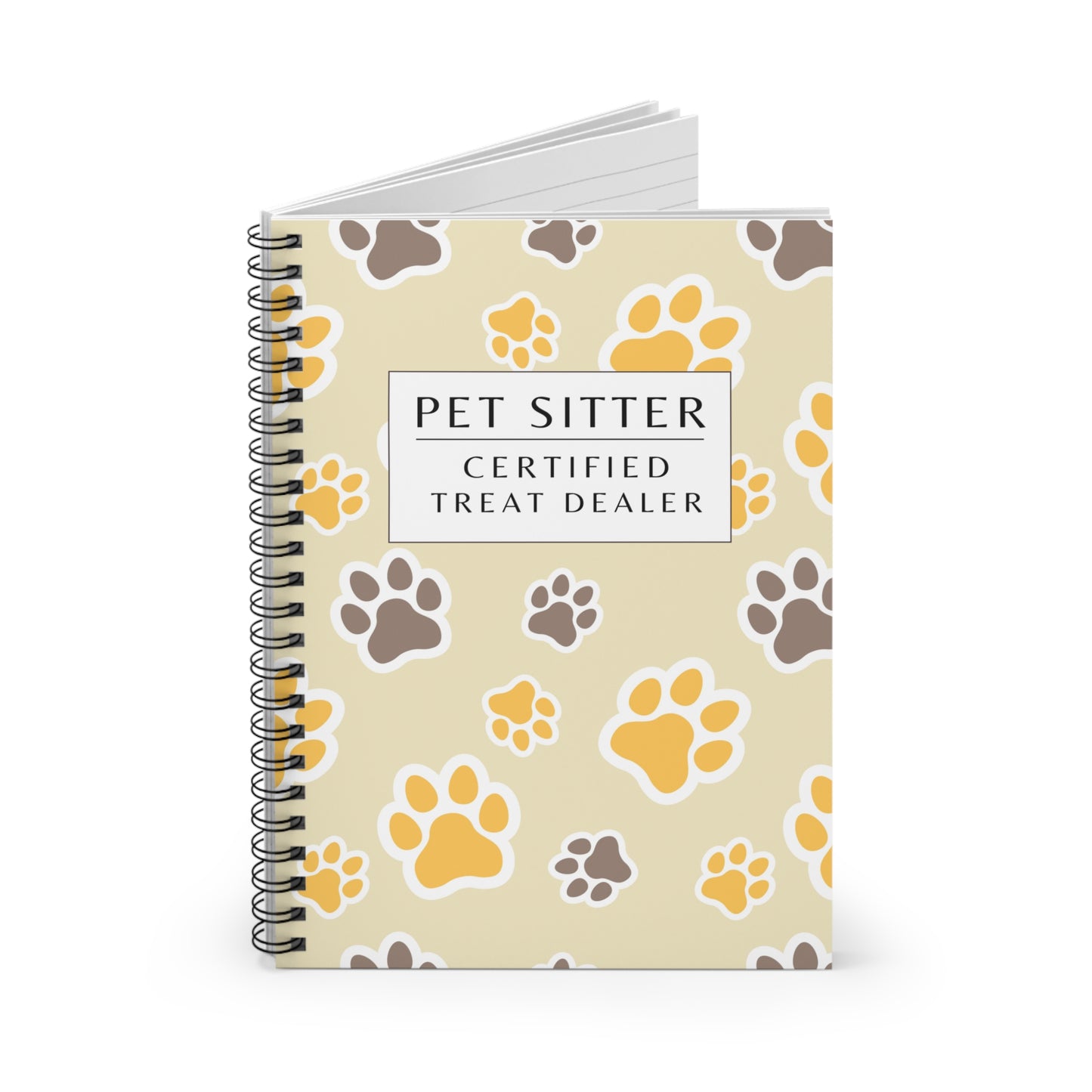 Pet Sitter Spiral Notebook – “Certified Treat Dealer.”