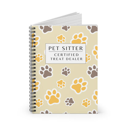 Pet Sitter Spiral Notebook – “Certified Treat Dealer.”