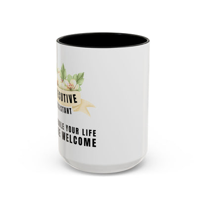 Executive Assistant Floral Coffee Mug - "I schedule your life. You're welcome."