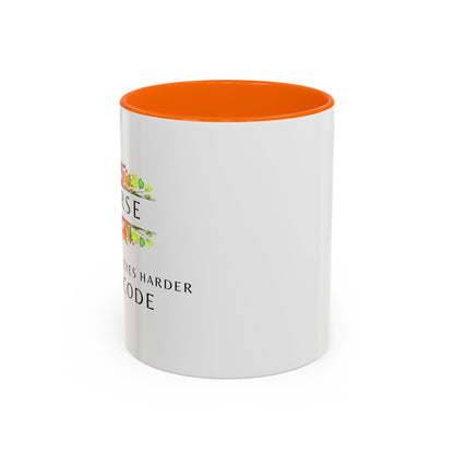 Nurse Floral Coffee Mug – "If I Roll My Eyes Any Harder, I’ll Code"