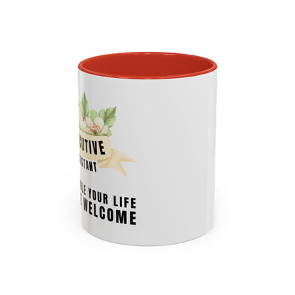Executive Assistant Floral Coffee Mug - "I schedule your life. You're welcome."