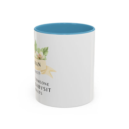 Human Resources Floral Coffee Mug: "Because Someone Has to Babysit the Adults"