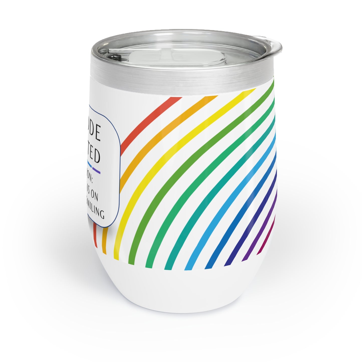 Wine Tumbler, “TA Mode: Everything Is on Fire, but I’m Smiling”