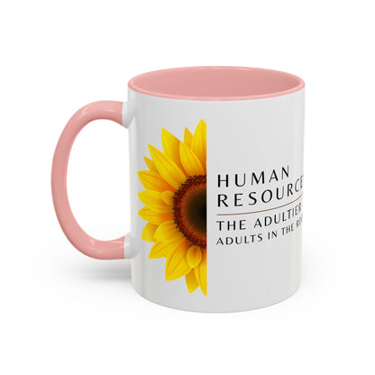 Human Resources Sunflower Coffee Mug: "Because Common Sense Isn’t That Common"
