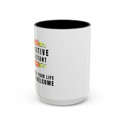 Executive Assistant Floral Coffee Mug - "I schedule your life. You're welcome."