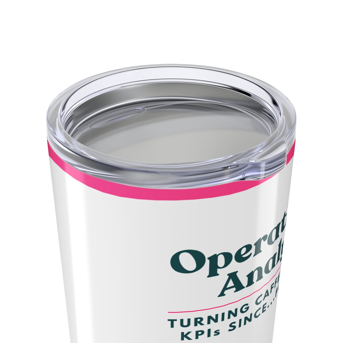 Operations Analyst 20oz Tumbler — "Turning Caffeine into KPIs", Floral Coffee Travel Cup