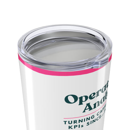 Operations Analyst 20oz Tumbler — "Turning Caffeine into KPIs", Floral Coffee Travel Cup