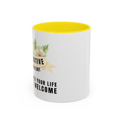Executive Assistant Floral Coffee Mug - "I schedule your life. You're welcome."