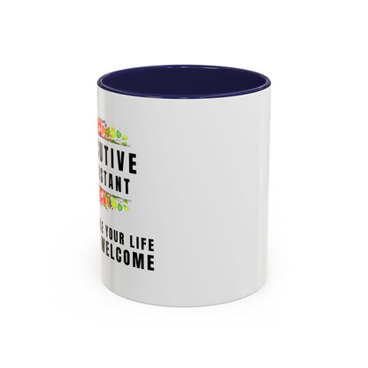 Executive Assistant Floral Coffee Mug - "I schedule your life. You're welcome."