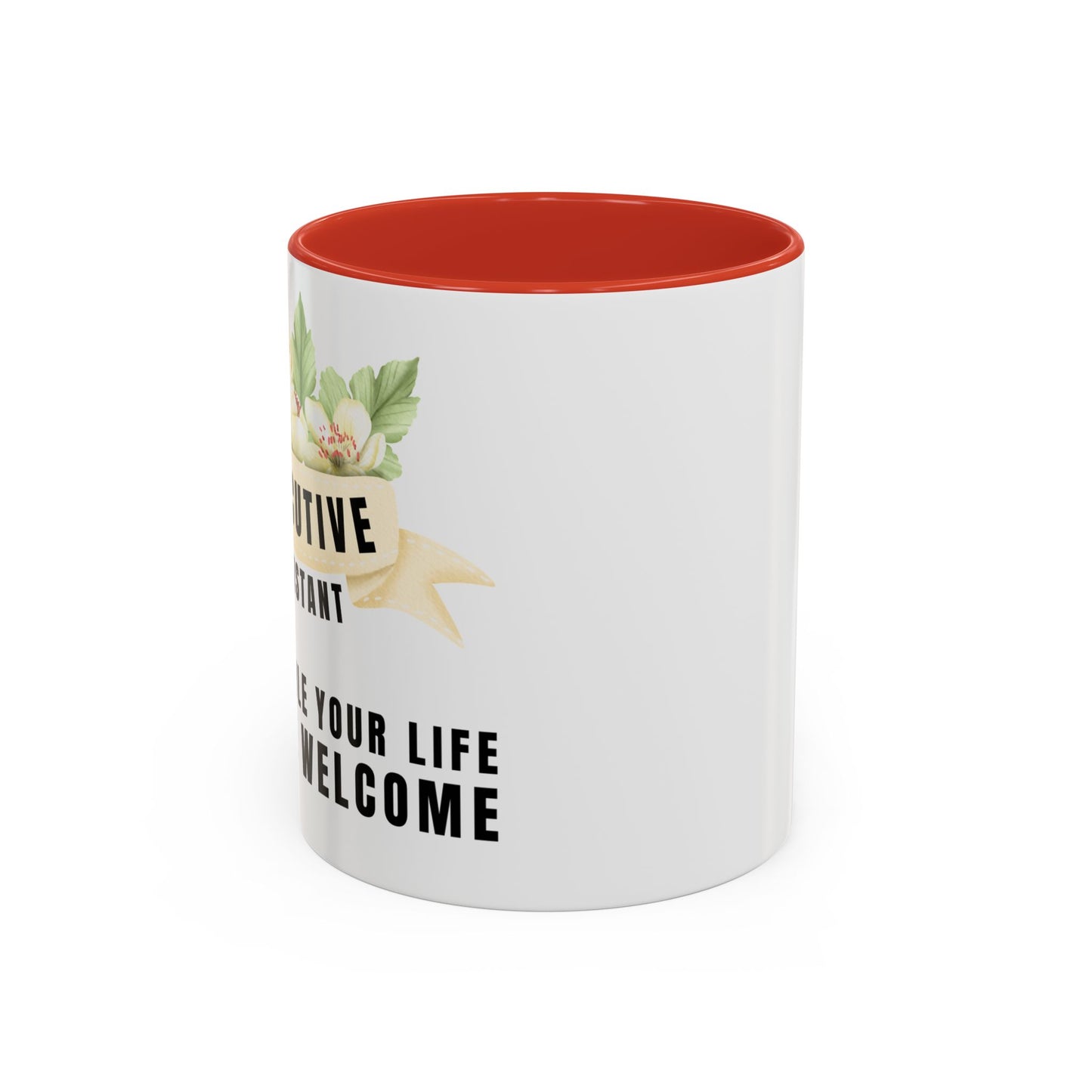 Executive Assistant Floral Coffee Mug - "I schedule your life. You're welcome."