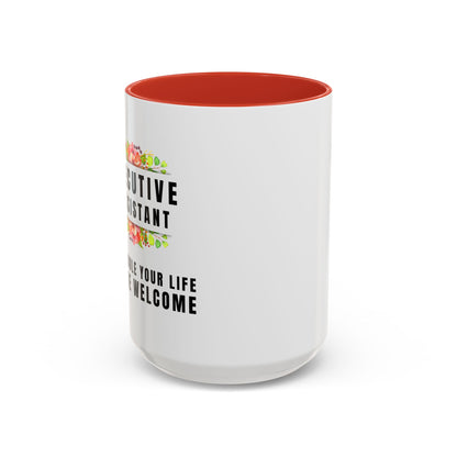 Executive Assistant Floral Coffee Mug - "I schedule your life. You're welcome."