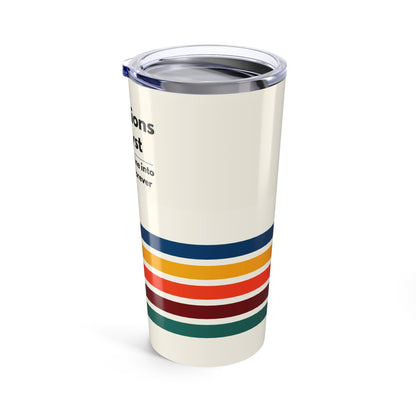 Operations Analyst 20oz Tumbler — "Turning caffeine into KPIs since...forever" Retro Stripe Travel Mug