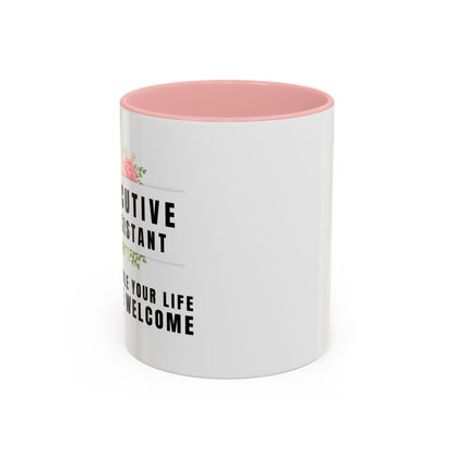 Executive Assistant Floral Coffee Mug - "I schedule your life. You're welcome.