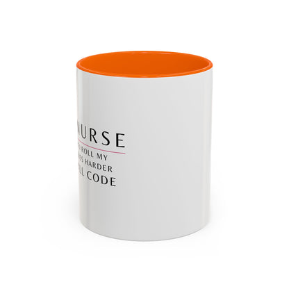 Nurse Floral Coffee Mug – "If I Roll My Eyes Any Harder, I’ll Code"