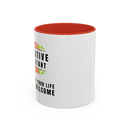 Executive Assistant Floral Coffee Mug - "I schedule your life. You're welcome."