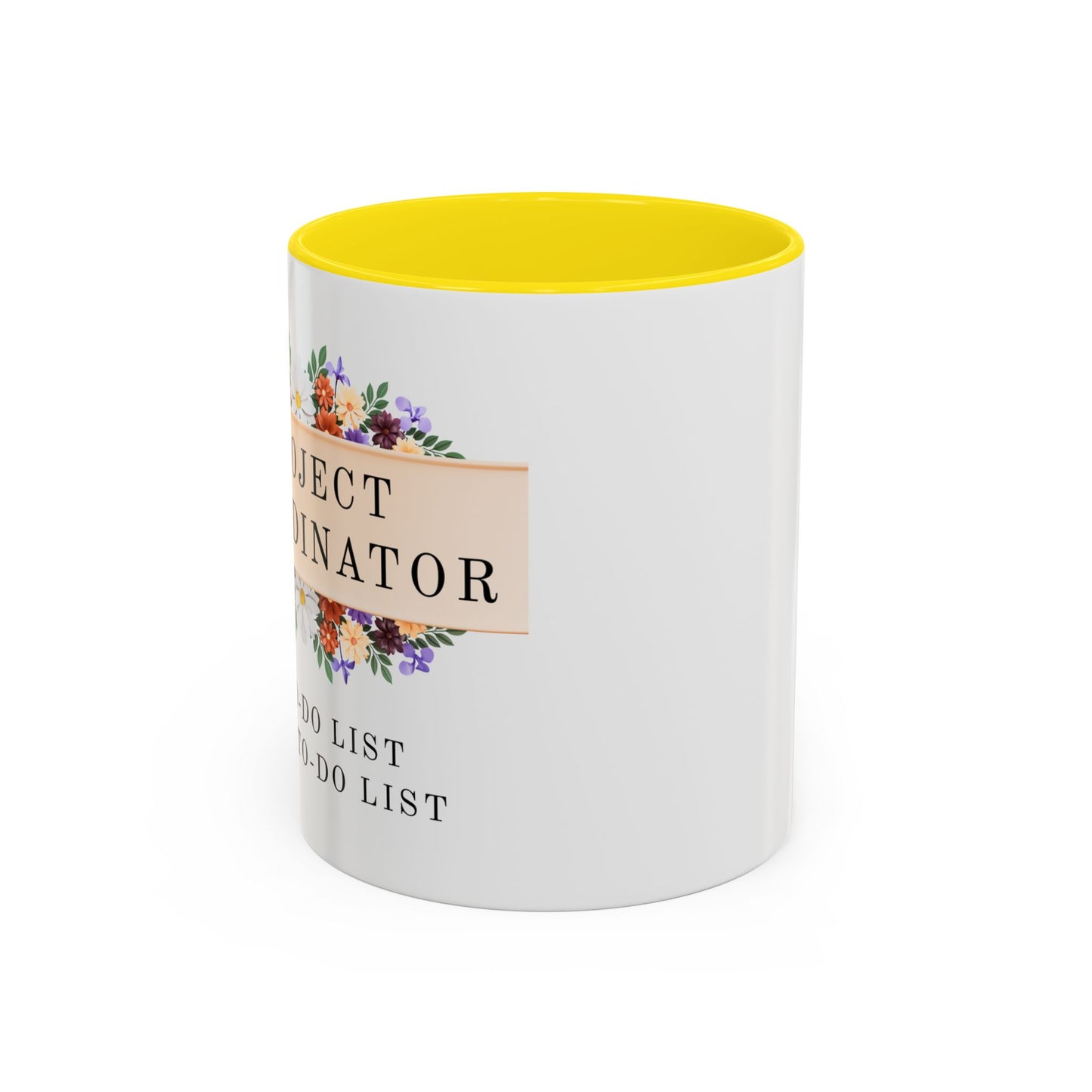 Project Coordinator Funny Floral Mug – “My to-do list has a to-do list.”