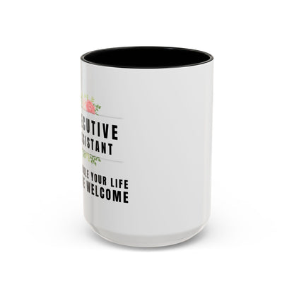 Executive Assistant Floral Coffee Mug - "I schedule your life. You're welcome.
