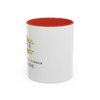 Nurse Floral Coffee Mug – "If I Roll My Eyes Any Harder, I’ll Code"