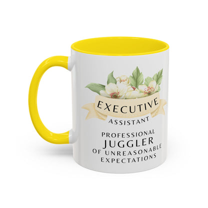 Executive Assistant Floral Coffee Mug – “Professional Juggler of Unreasonable Expectations”