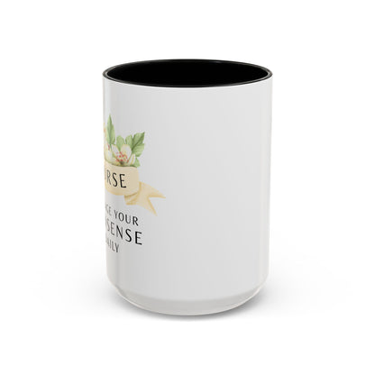 Nurse Floral Coffee Mug – "I Triage Your Nonsense Daily"