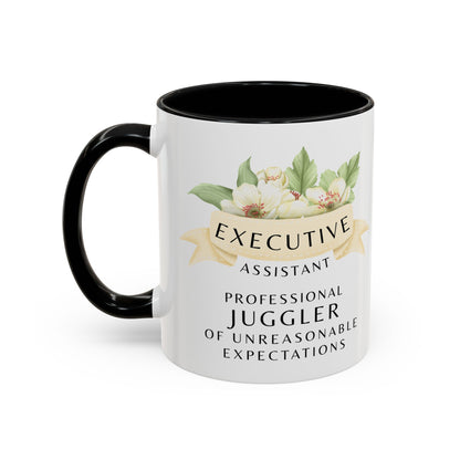 Executive Assistant Floral Coffee Mug – “Professional Juggler of Unreasonable Expectations”