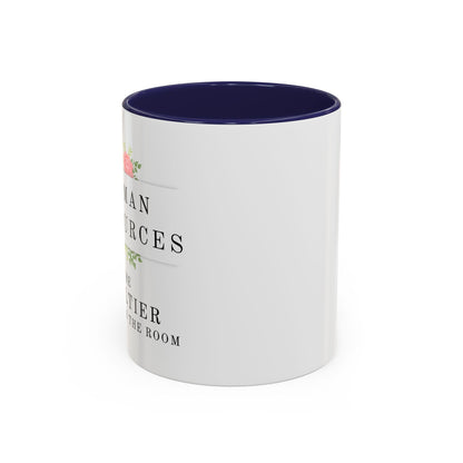 Human Resources Floral Coffee Mug: "Because Common Sense Isn’t That Common"