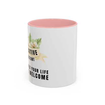 Executive Assistant Floral Coffee Mug - "I schedule your life. You're welcome."