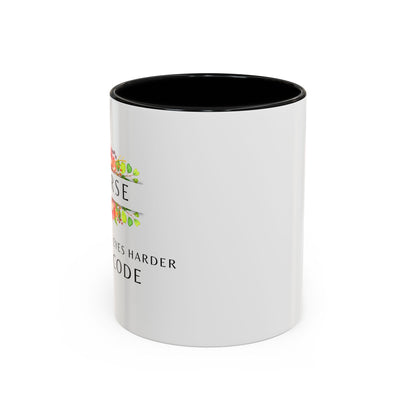 Nurse Floral Coffee Mug – "If I Roll My Eyes Any Harder, I’ll Code"