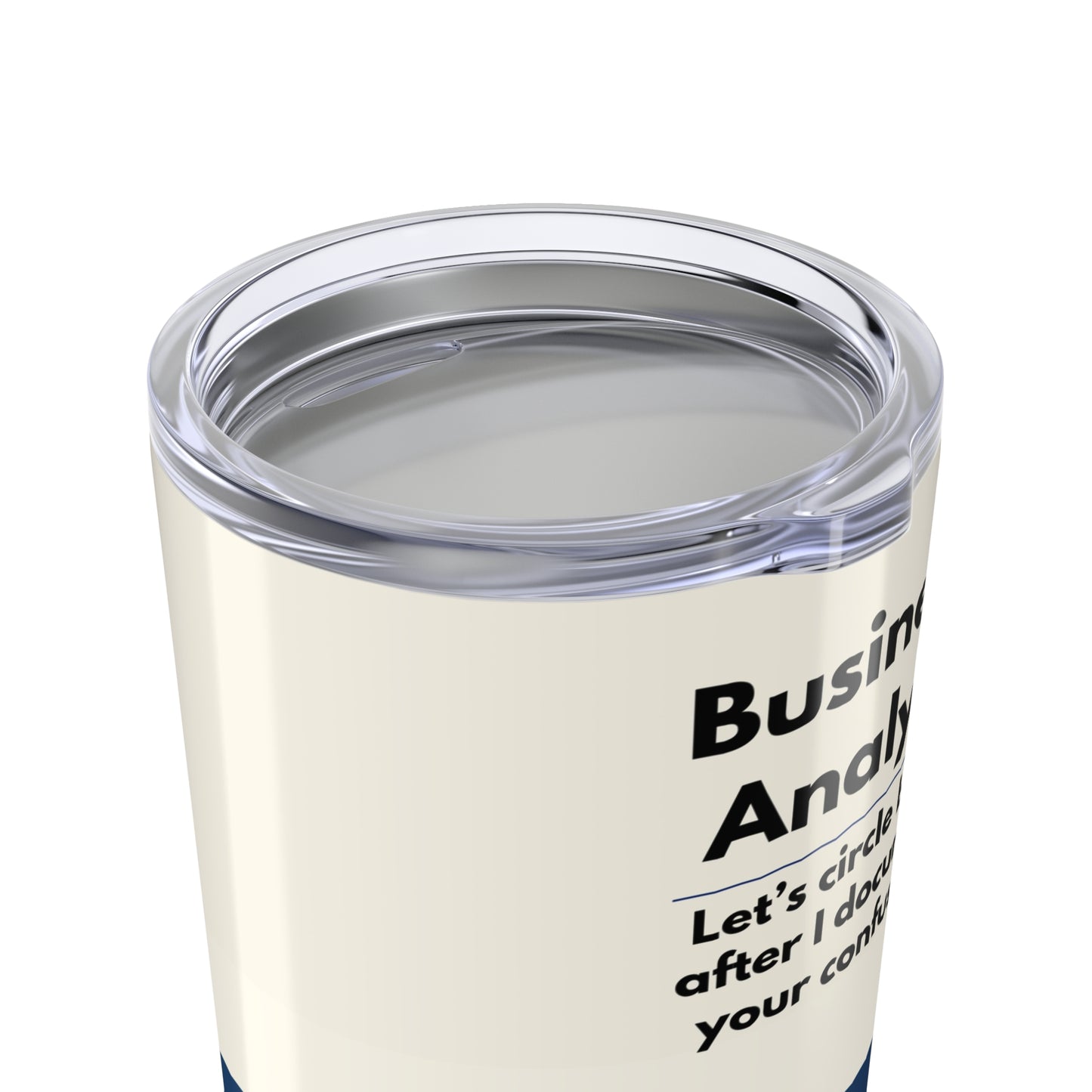 Business Analyst 20oz Tumbler – 'Let’s Circle Back' Retro Striped Insulated Travel Cup