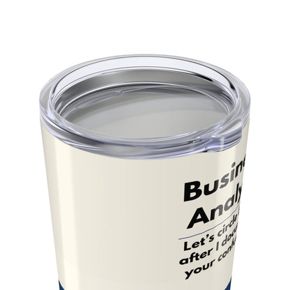 Business Analyst 20oz Tumbler – 'Let’s Circle Back' Retro Striped Insulated Travel Cup