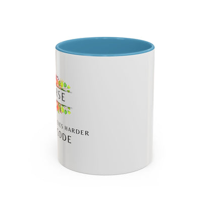 Nurse Floral Coffee Mug – "If I Roll My Eyes Any Harder, I’ll Code"