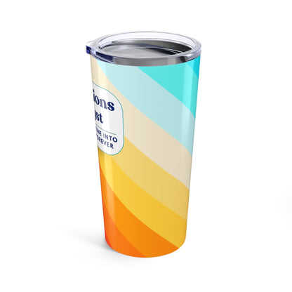 Operations Analyst 20oz Tumbler — “Turning Caffeine Into KPIs Since…Forever” — Colorful Retro Chevron Travel Mug