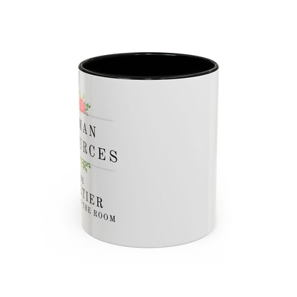 Human Resources Floral Coffee Mug: "Because Common Sense Isn’t That Common"