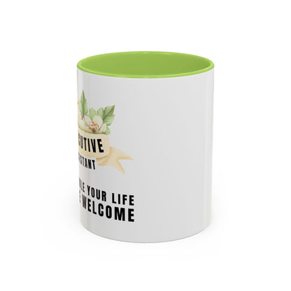 Executive Assistant Floral Coffee Mug - "I schedule your life. You're welcome."