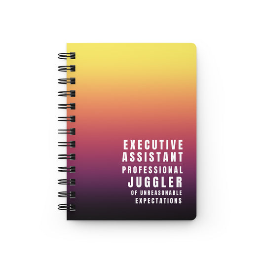 Executive Assistant Notebook – “Professional Juggler of Unreasonable Expectations.” 🎪🌸📓