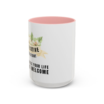 Executive Assistant Floral Coffee Mug - "I schedule your life. You're welcome."