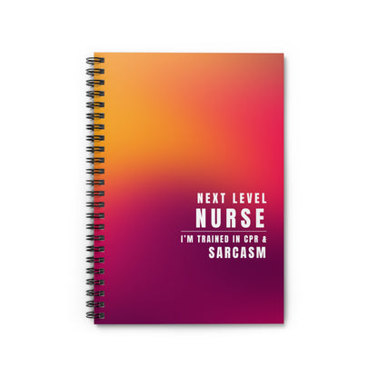Nurse Gradient Notebook – "I’m Trained in CPR and Sarcasm"