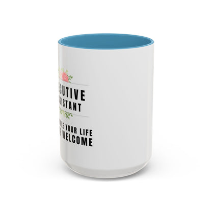 Executive Assistant Floral Coffee Mug - "I schedule your life. You're welcome.