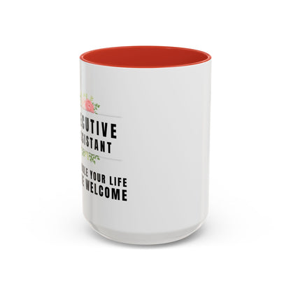 Executive Assistant Floral Coffee Mug - "I schedule your life. You're welcome.