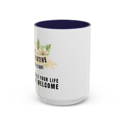 Executive Assistant Floral Coffee Mug - "I schedule your life. You're welcome."