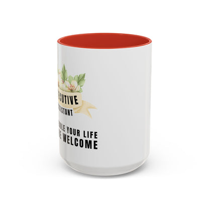 Executive Assistant Floral Coffee Mug - "I schedule your life. You're welcome."