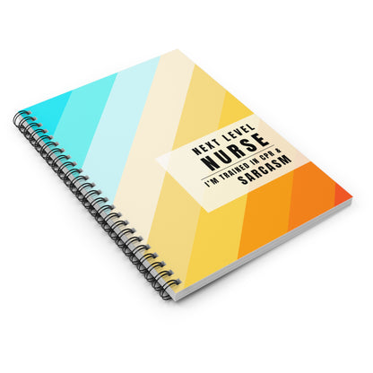 Nurse Striped Notebook – "I’m Trained in CPR and Sarcasm"